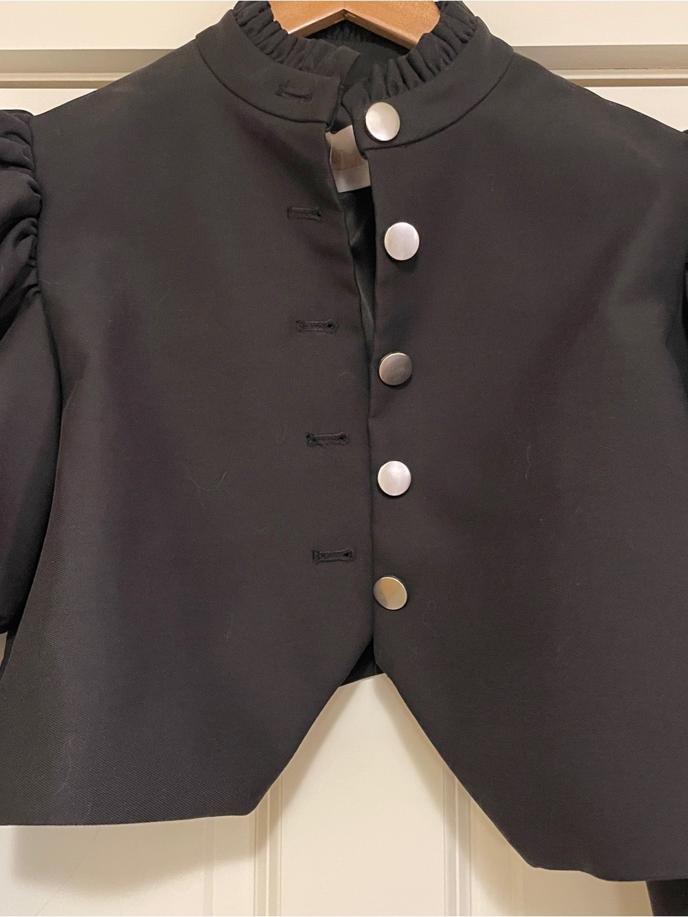 Selkie Black Cropped Puff-Sleeve Jacket - Picture 5 of 7